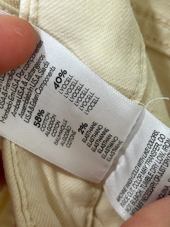 MOTHER The Patch Pocket Roller Skimp Wide Leg Jeans Sz 29 Chalk Ivory - Picture 16 of 16